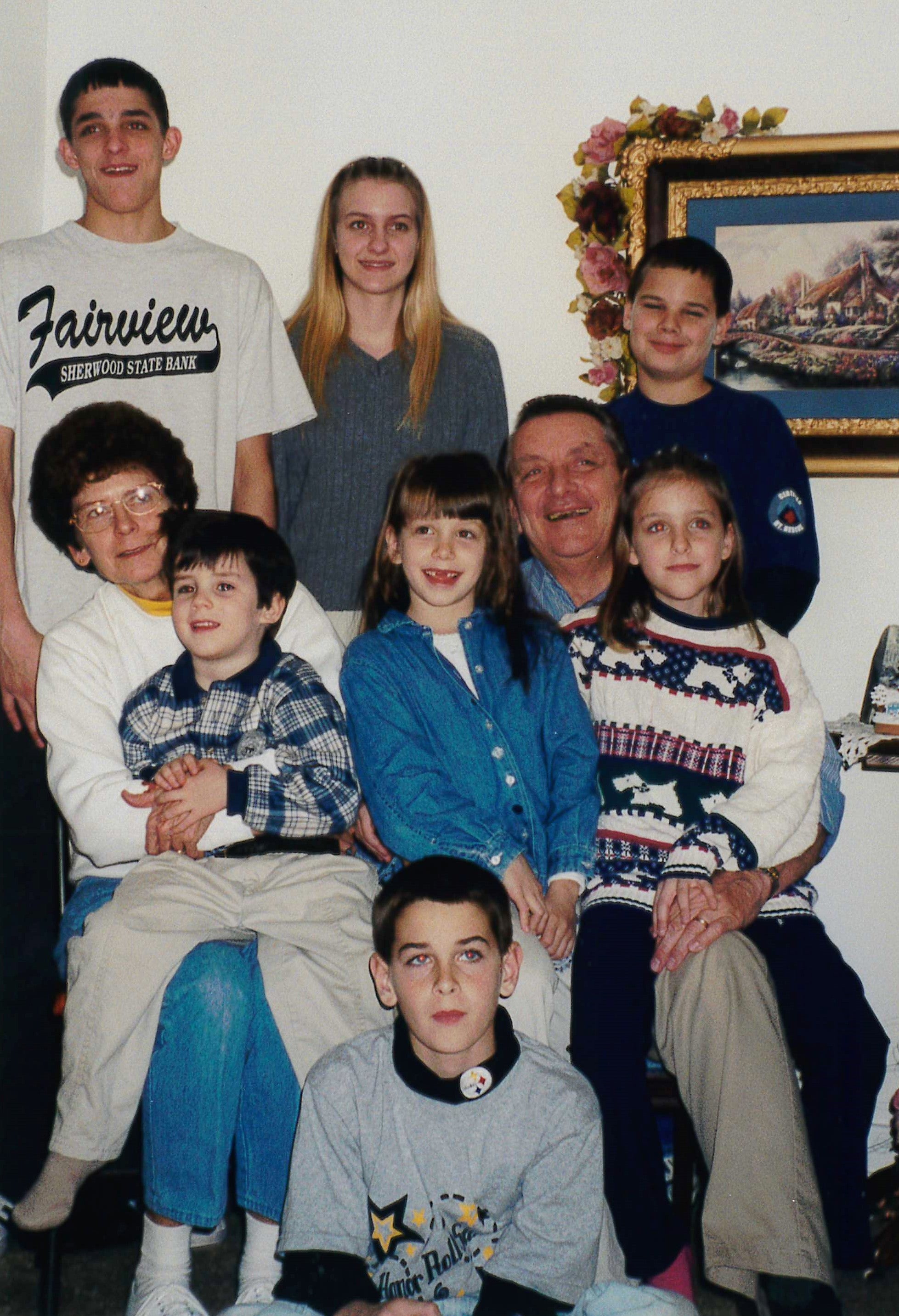 My parents with their grandkids in 2000.